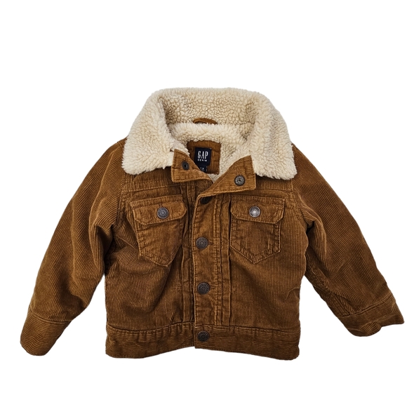 Nwot Toddler Baby Gap Denim Brown Cordoroy Sherpa Longsleeve Front Snap … - Picture 16 of 17